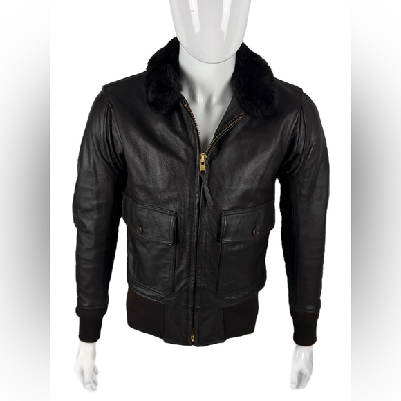 Type G-1 Flyers Jacket Mens Size 36 Excelled Sheepskin Leather Coat Brown DSCP - Picture 2 of 16